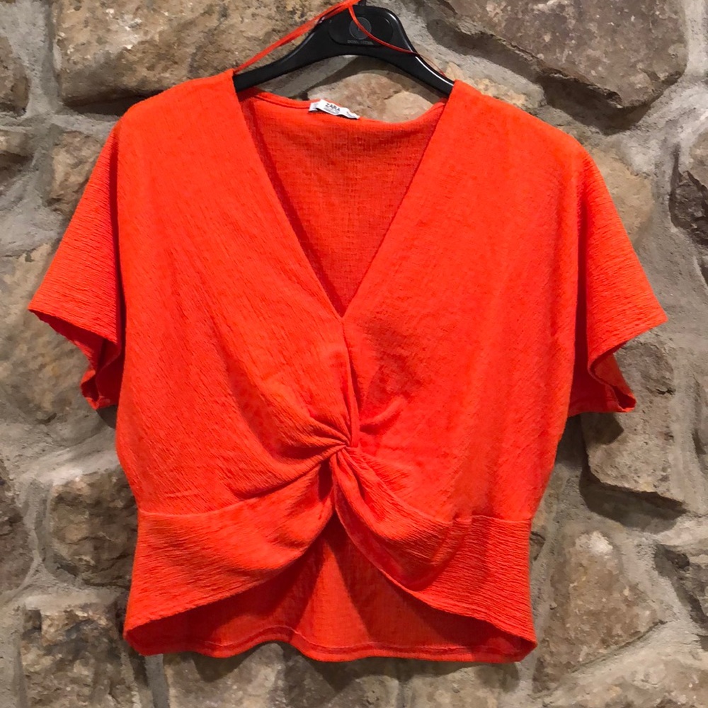 Orange Zara top